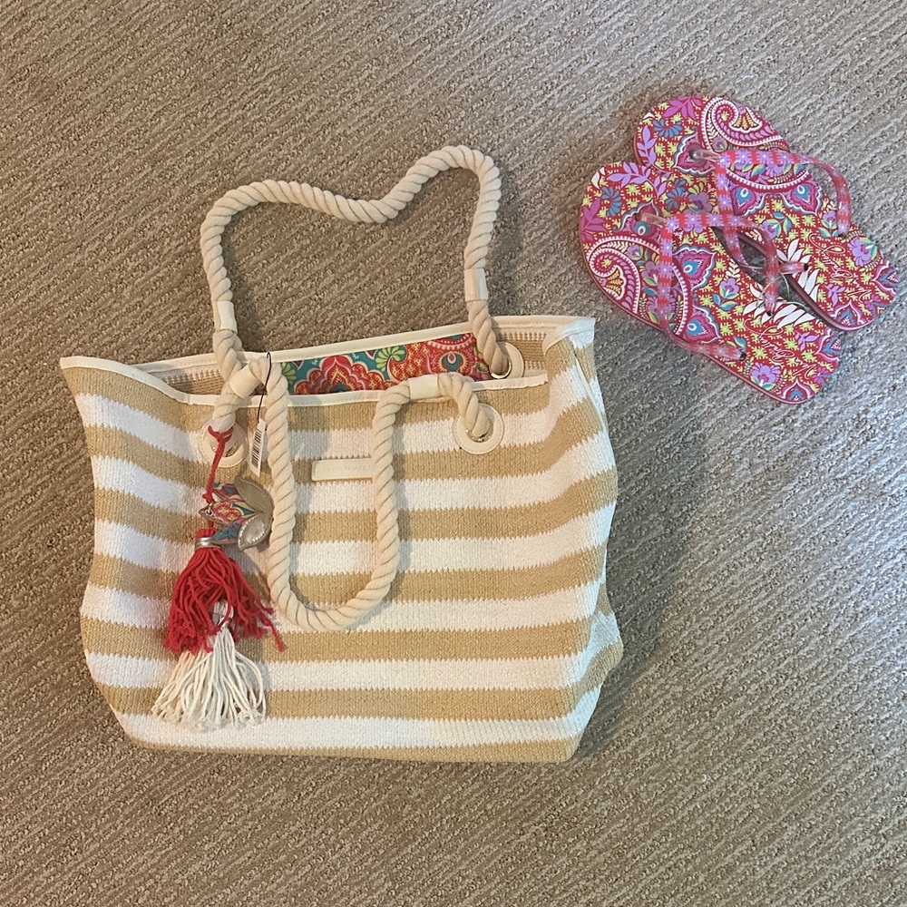 Vera Bradley NWT Tote Bag & matching flip flops